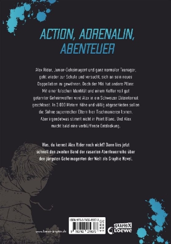 Buchcover und Innenansicht für das Buch: Alex Rider - Point Blanc - The Graphic Novel