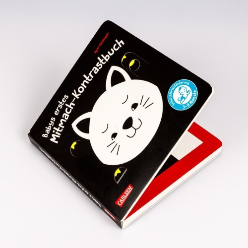 Buchcover und Innenansicht für das Buch: Babys erstes Mitmach-Kontrastbuch
