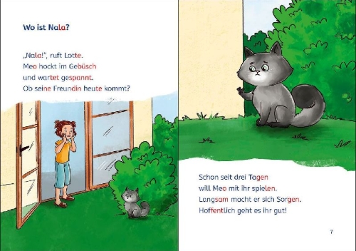 Buchcover und Innenansicht für das Buch: Leselöwen 1. Klasse - Die Katzen-Detektive