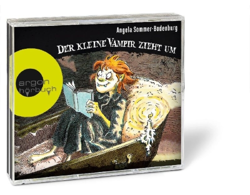 Buchcover und Innenansicht für das Buch: Der kleine Vampir zieht um