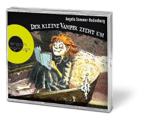 Buchcover und Innenansicht für das Buch: Der kleine Vampir zieht um