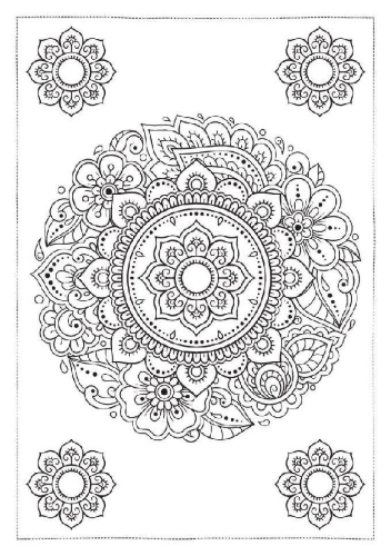 Buchcover und Innenansicht für das Buch: Ausmal-Postkarten Kunstvolle Mandalas | 20 Karten