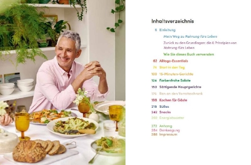 Buchcover und Innenansicht für das Buch: The Food For Life Cookbook
