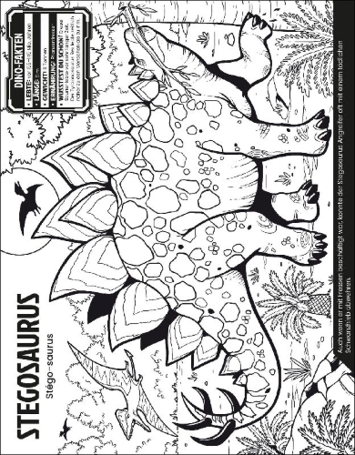 Buchcover und Innenansicht für das Buch: Der große Ausmalspaß: Dinosaurier
