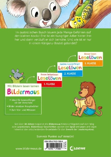 Buchcover und Innenansicht für das Buch: Bildermaus - Geschichten vom kleinen Koala