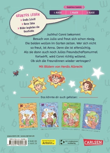 Buchcover und Innenansicht für das Buch: Lesen lernen mit Conni: Conni und die Freundschaftssterne