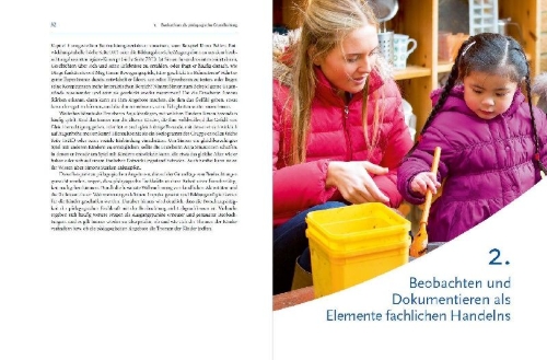Buchcover und Innenansicht für das Buch: Beobachten und Dokumentieren im pädagogischen Alltag