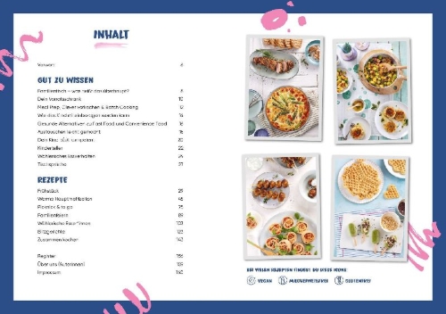 Buchcover und Innenansicht für das Buch: Entspannt essen am Familientisch