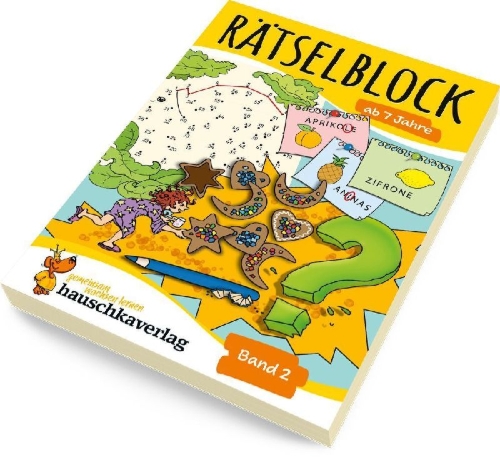 Buchcover und Innenansicht für das Buch: Rätselblock ab 7 Jahre - Band 2