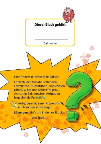 Buchcover und Innenansicht für das Buch: Rätselblock ab 7 Jahre - Band 2