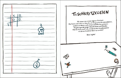 Buchcover und Innenansicht für das Buch: Das Kritzelbuch für den Elternabend