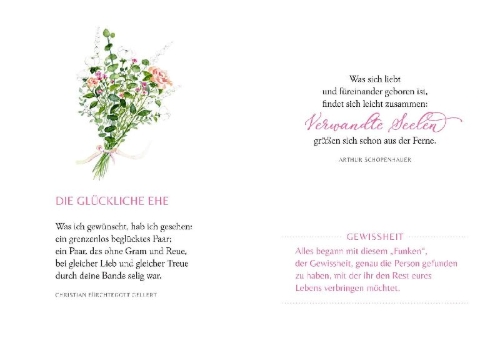 Buchcover und Innenansicht für das Buch: Alles Liebe zur Hochzeit