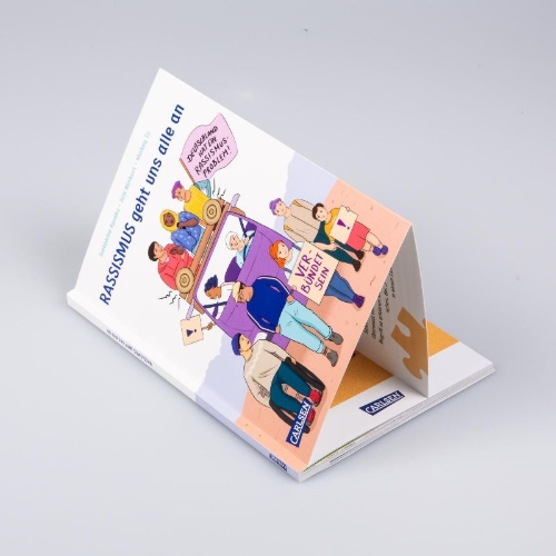 Buchcover und Innenansicht für das Buch: Rassismus geht uns alle an