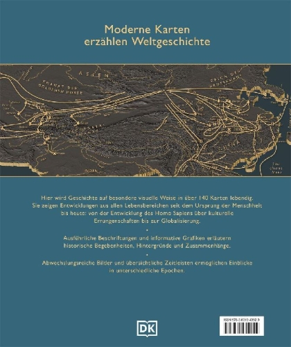 Buchcover und Innenansicht für das Buch: Die Geschichte der Welt in Karten