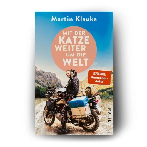 Buchcover und Innenansicht für das Buch: Mit der Katze weiter um die Welt