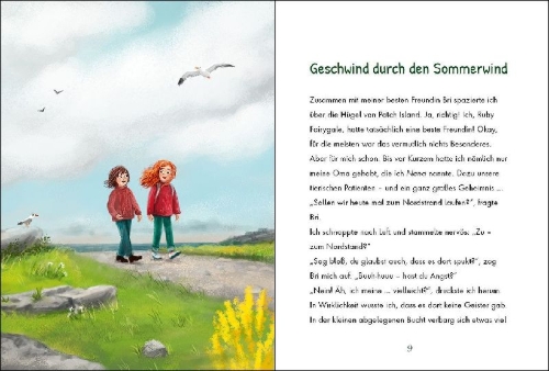 Buchcover und Innenansicht für das Buch: Ruby Fairygale und das Geheimnis aus der Feenwelt (Erstlese-Reihe, Band 2)