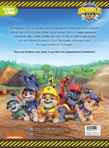 Buchcover und Innenansicht für das Buch: Rubble & Crew: Meine liebsten Gutenachtgeschichten