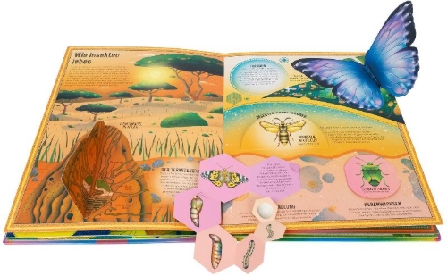 Buchcover und Innenansicht für das Buch: Das unglaubliche Pop-up-Buch - Insekten