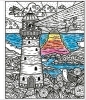 Buchcover und Innenansicht für das Buch: Mein Farbenzauber-Malbuch: An der Küste