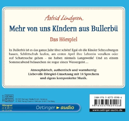 Buchcover und Innenansicht für das Buch: Mera om oss Barn i Bullerbyn
