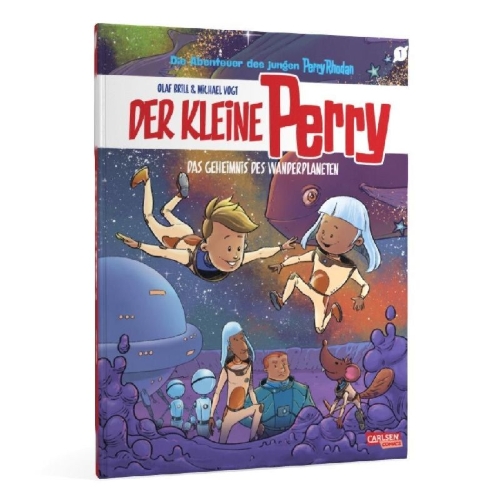 Buchcover und Innenansicht für das Buch: Der kleine Perry 1: Das Geheimnis des Wanderplaneten