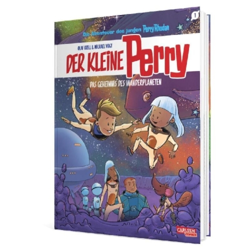 Buchcover und Innenansicht für das Buch: Der kleine Perry 1: Das Geheimnis des Wanderplaneten