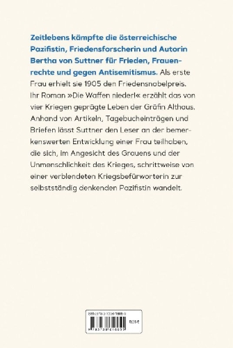 Buchcover und Innenansicht für das Buch: Die Waffen nieder! Roman