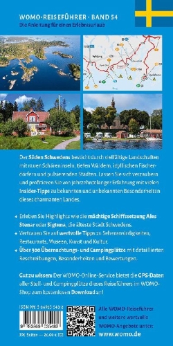 Buchcover und Innenansicht für das Buch: Entdeckertouren mit dem Wohnmobil Schweden