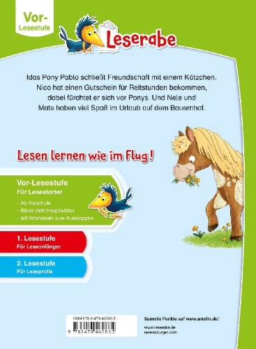 Buchcover und Innenansicht für das Buch: Leserabe Vor-Lesestufe - Ponygeschichten