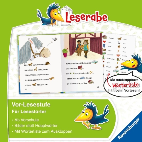 Buchcover und Innenansicht für das Buch: Leserabe Vor-Lesestufe - Ponygeschichten