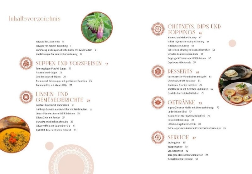 Buchcover und Innenansicht für das Buch: Ayurveda mit Wildkräutern
