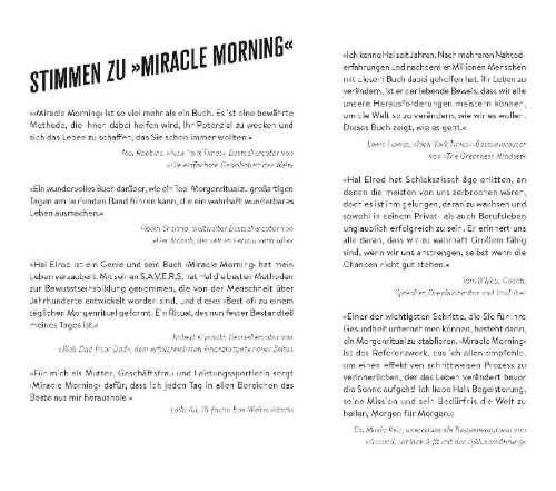 Buchcover und Innenansicht für das Buch: The Miracle Morning