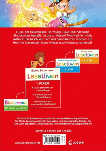 Buchcover und Innenansicht für das Buch: Leselöwen 1. Klasse - Der beleidigte Hexenbesen
