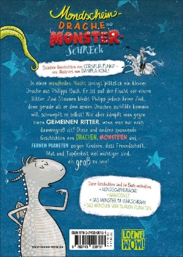 Buchcover und Innenansicht für das Buch: Mondscheindrache und Monsterschreck