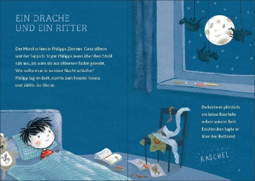 Buchcover und Innenansicht für das Buch: Mondscheindrache und Monsterschreck