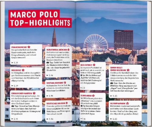 Buchcover und Innenansicht für das Buch: MARCO POLO Reiseführer München