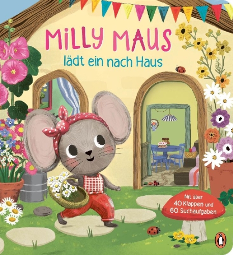 Buchcover und Innenansicht für das Buch: Milly Maus lädt ein nach Haus