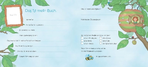 Buchcover und Innenansicht für das Buch: Petronella Apfelmus - Freundebuch