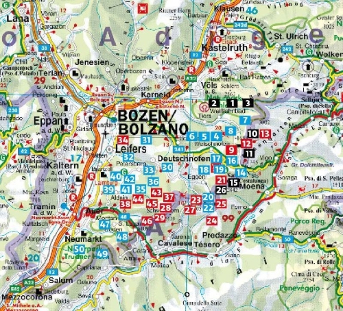 Buchcover und Innenansicht für das Buch: Dolomiten 2 - Eggentaler Berge