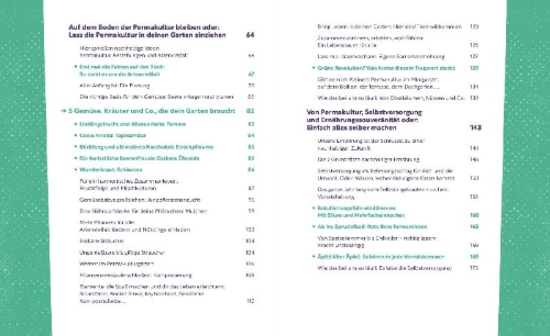 Buchcover und Innenansicht für das Buch: Permakultur leben
