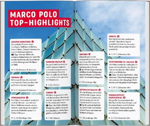 Buchcover und Innenansicht für das Buch: MARCO POLO Reiseführer Bodensee