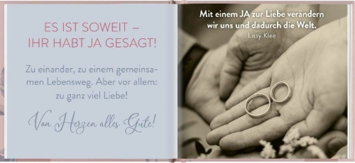 Buchcover und Innenansicht für das Buch: Ihr habt Ja gesagt!