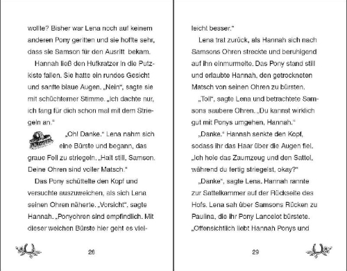 Buchcover und Innenansicht für das Buch: Ponyhof Apfelblüte 04. Hannah und Pinto