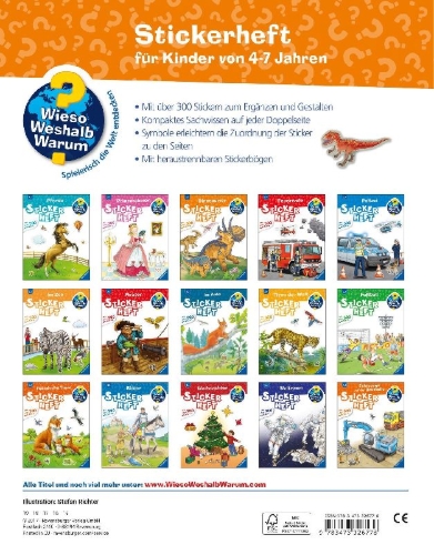 Buchcover und Innenansicht für das Buch: Dinosaurier Stickerheft