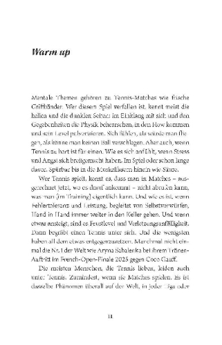 Buchcover und Innenansicht für das Buch: Tennis ist Kopfsache