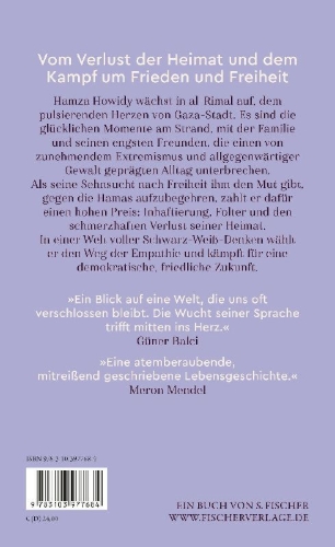 Buchcover und Innenansicht für das Buch: Muscheln am Strand von Gaza