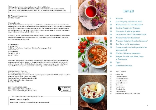 Buchcover und Innenansicht für das Buch: Richtig essen bei Divertikulitis