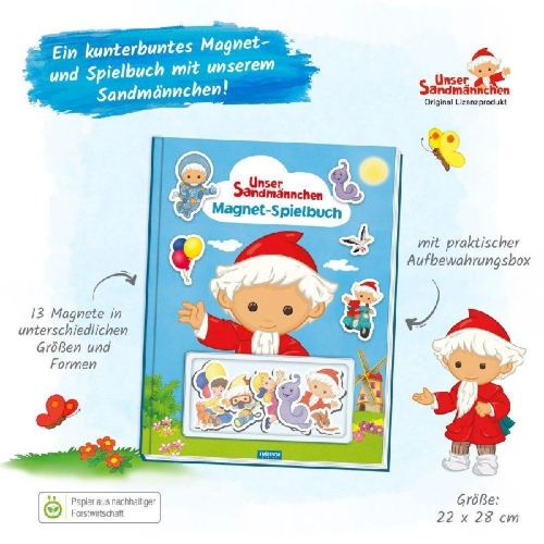 Buchcover und Innenansicht für das Buch: Trötsch Unser Sandmännchen Magnet-Spielbuch Pappenbuch mit Magneten