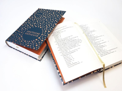 Buchcover und Innenansicht für das Buch: Deutsche Gedichte. Eine Anthologie