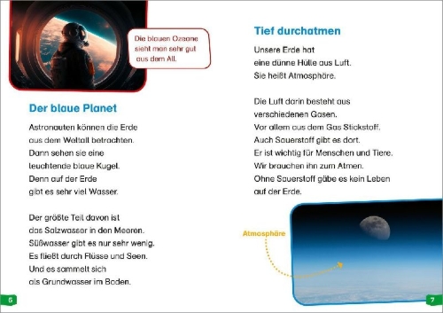 Buchcover und Innenansicht für das Buch: WAS IST WAS Erstes Lesen easy! Band 14. Entdecke unsere Erde